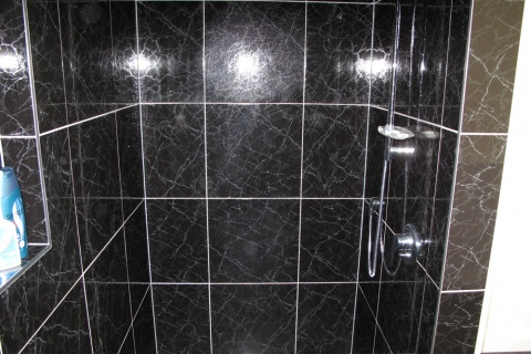 Tiled shower